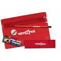 Premium Translucent School Kit w/ Pencil, Plastic Ruler, Crayon & Sharpener